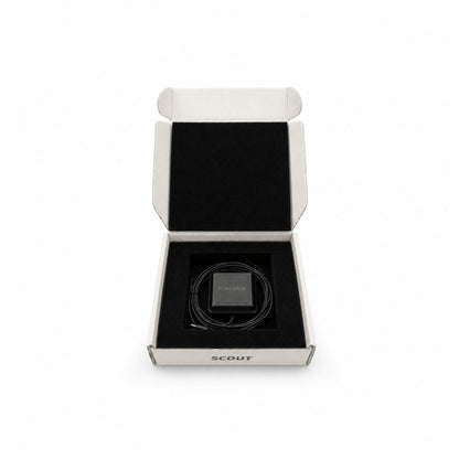 Open Kalmix SCOUT Series RTK GNSS receiver box with USB-C cable and protective foam insert
