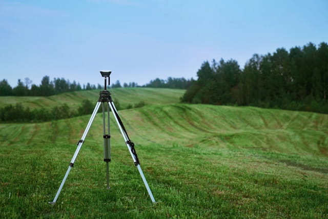 GNSS reference station antenna mounted outdoors