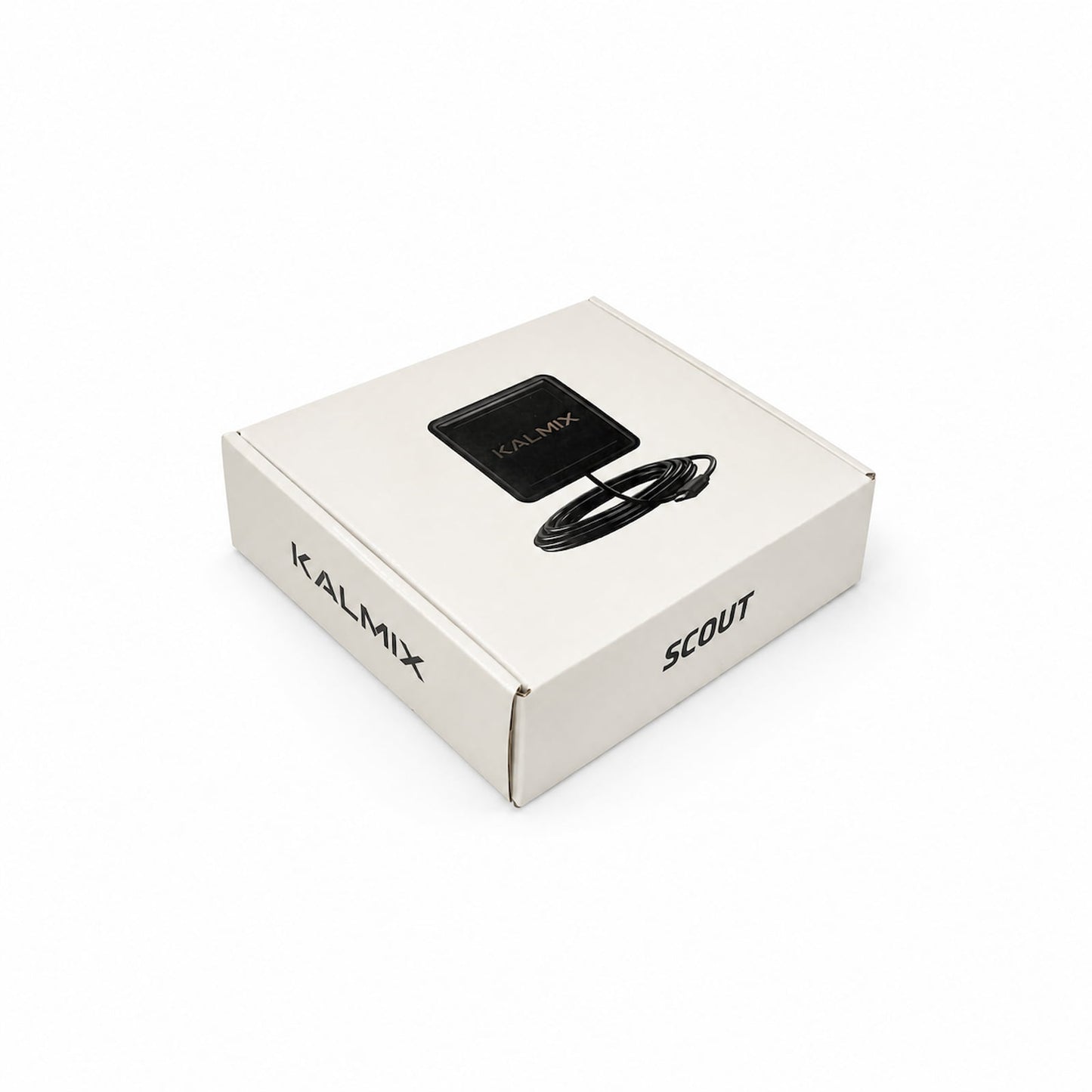 Kalmix SCOUT Series RTK GNSS receiver packaging with USB-C cable