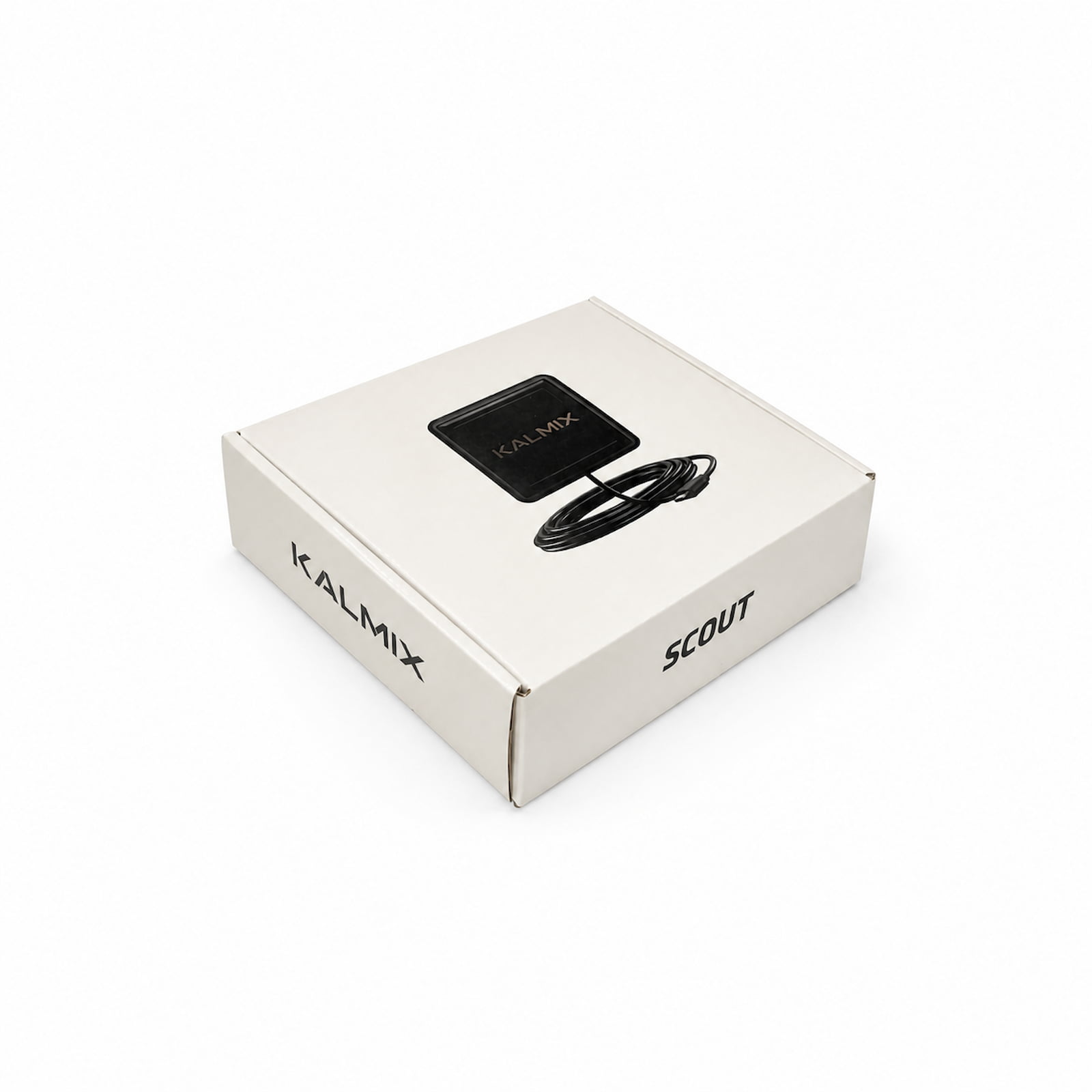 Kalmix SCOUT Series RTK GNSS receiver packaging with USB-C cable